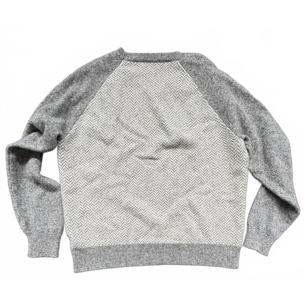J.Crew Women's XL 100% Wool Gray and‎ Cream Sweater - XL